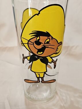 Pepsi Collector Glass Speedy Gonzales with Yellow and Black Cartoon Art